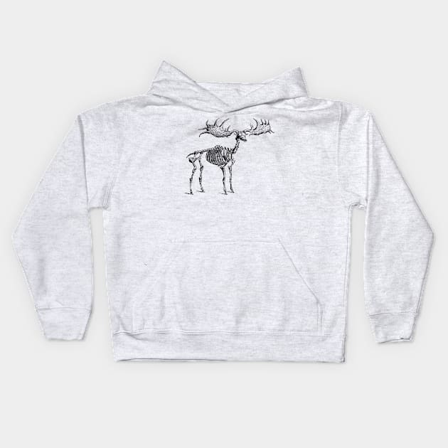 Moose Skeleton Kids Hoodie by KnuckleTonic